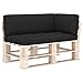 Produktbild vidaXL Palettensofa Auflagen 3-TLG. Palettenkissen Palettenpolster Sitzkissen Palettenauflage Sitzpolster Rückenkissen Seitenkissen Schwarz