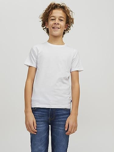 Jack & Jones Jungen JJEORGANIC Basic Tee SS O-Neck JR Shirt, White, 140 – Ansicht 3