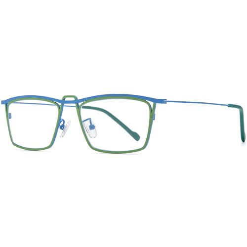 Image of FONEX Pure Titanium Glasses Frame Men Square Magnet Clip On Eyeglasses with Polarized Lens