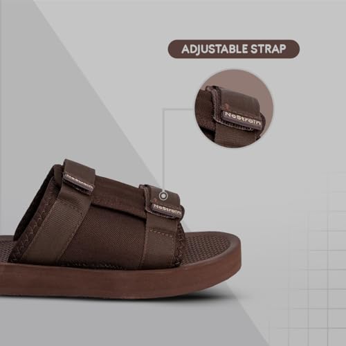 Image of NoStrain Men's Sandals & Slippers, Comfortable & Casual Footwear for Men | Lightweight, High Sole & Stylish