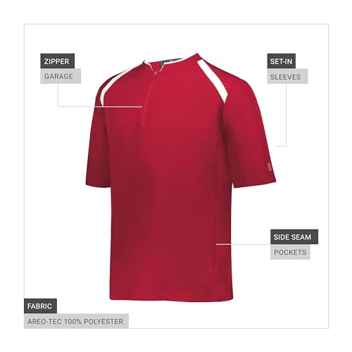 Image of Holloway Men's Mens Clubhouse Short Sleeve Pullover Cage Jacket - Ultimate Athletic Performance Wear for Maximum Mobility