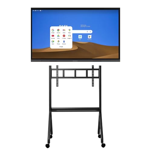 ZPNUZDU 65" 4K Smart Board,Google EDLA Certified with 50MP AI Camera,40-Point Touch Digital Whiteboard,Android 14, 8+128GB,SmartBoard for Classroom Office Home (Including Mobile Stand)