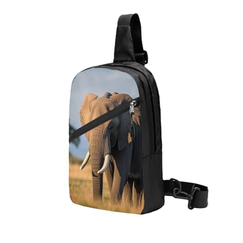 Elephant Print Men's and Women's Foldable Crossbody Bag,Sports Crossbody Bags,and Daily Chest Bags2