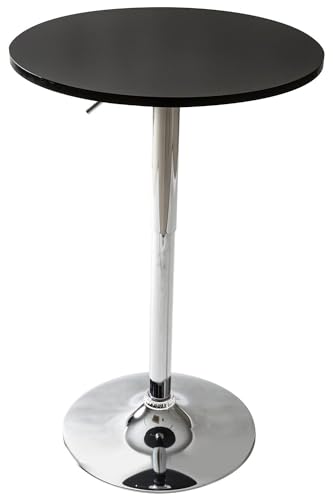 バーテーブル カウンターテーブル 丸テーブル 昇降式 回転テーブル ブラック