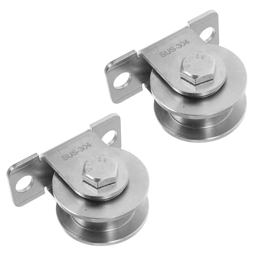 2 x wandmontierte Edelstahl-Kabel-Rad – Seilrolle mit integrierten Lagern für reibungslose Anwendungen, perfekt für enge Räume und industrielle Anwendungen