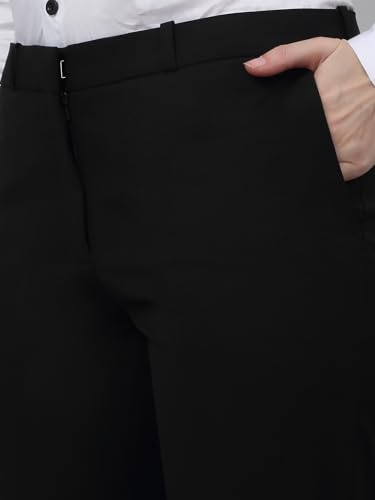 Image of Cantabil Solid Non Pleated Regular Fit Mid Rise Formal Trouser for Women | Formal Pants for Women | Formal Wear Regular Fit Trouser for Women (P LTRF00005)