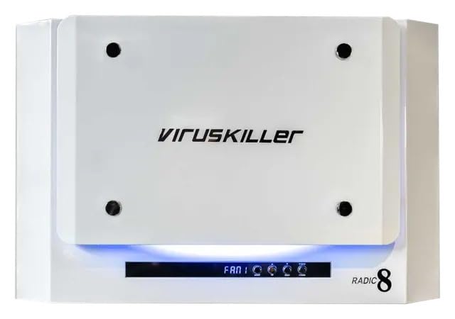 Radic 8 VK-401 Viruskiller - Purificador de aire para grandes espacios (hasta 100 m²), controla el flujo de aire, elimina virus, bacterias, alérgenos y gases nocivos, compatible con fijación de