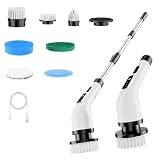 Cordless Electric Spin Scrubber, Multifunctional Wireless Floor Cleaning Brush, Rechargeable 2000mAh Power Scrubber for Bathroom, Tiles & Kitchen, Lightweight Handheld Household Cleaner