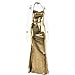 CNPOLOOK Sleeveless Backless Maxi Dress Women's Shiny Spaghetti Strap Bodycon Maxi Dresses Sexy Glitter Metallic Dress (US, Alpha, Medium, Regular, Regular, Gold)