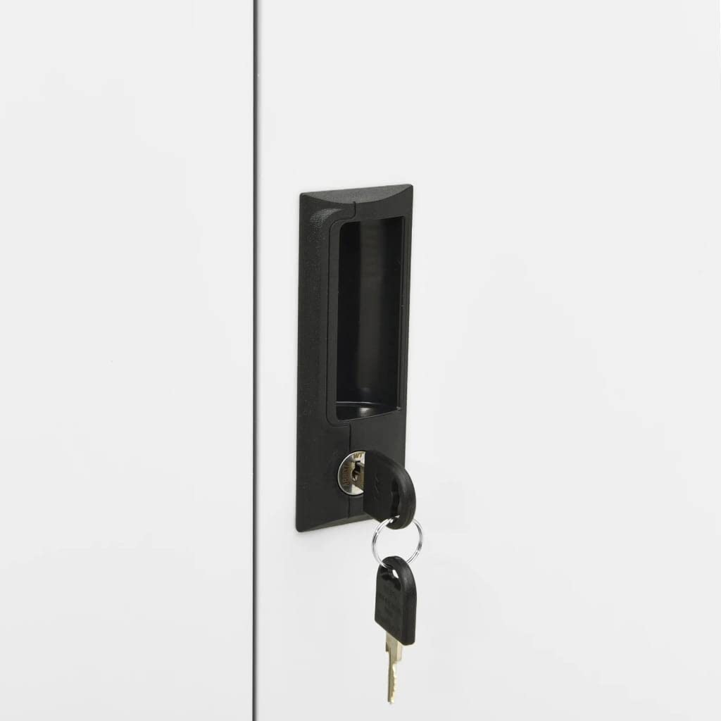 Armadio da ufficio, autoportante, in metallo, per aziende, ufficio, scuola, bianco, 90 x 40 x 102 cm