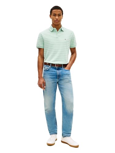 Image of Tommy Hilfiger Men's Short Sleeve Polo Shirts in Classic Fit with Stretch and Organic Pique Cotton