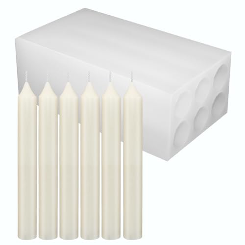 6-Cavity Long Cylinder Mold for Candle Making 6 Holes Cylinder Silicone Candle Mold Long Pillar Silicone Mold for Wax Candle Making (Small)