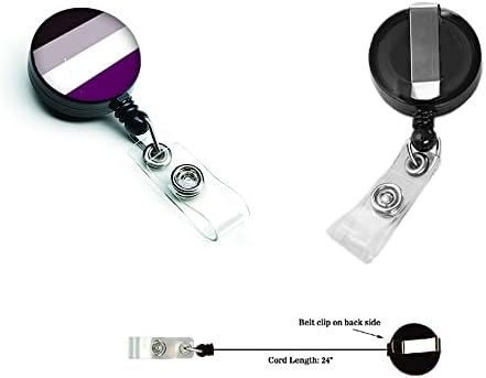 Caroline's Treasures CK8009BR Asexual Pride Retractable Badge Reel for Nurses ID Badge Holder with Clip Retractable Employee Badge Holder, Belt Clip, Multicolor image 5
