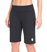 PIQIDIG Womens Shorts Athletic Mid High Wasited Running Yoga Lounge Bermuda Shorts Workout with P...