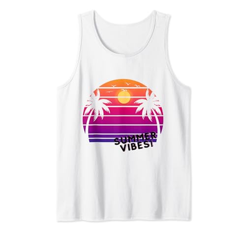 Cool Summer Retro Cita Beach Vibes Tropical Chill Vacaciones Camiseta sin Mangas