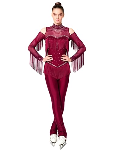 Justaucorps gymnastique rythmique femme à manches longues et strass Freebily