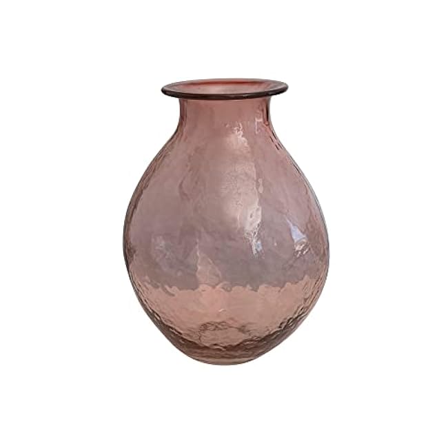 Creative Co-Op Textured Glass, Rose Vase, Pink