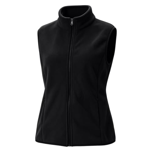 Womens Fleece Vest Full Zip Stand Collar Side Pockets Casual Fall Layering - image 7