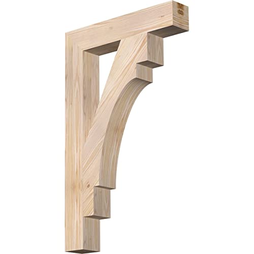 Ekena Millwork BKT04X20X32MRC05SDF Merced Block Bracket, 20" D x 32" H Rustic Wood, 3 1/2"W Douglas Fir (Smooth)
