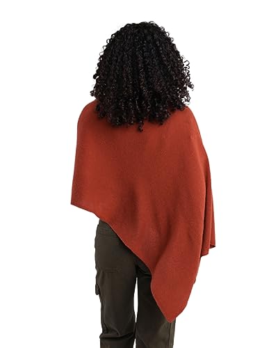 Cashmere -100% Cashmere Draped Dress Topper Poncho (Rust)4