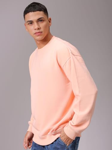 Image of The Indian Garage Co Men Oversized Solid Overhead Crewneck Sweatshirt