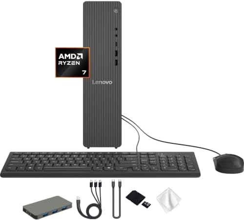 Lenovo IdeaCentre Tower 8 Desktop PC, AMD Ryzen 7 250, 16GB DDR5 RAM, 3TB Storage (2TB SSD+1TB Docking Station), AMD Radeon 780M Graphics, Copilot, Keyboard & Mouse, Wi-Fi 6, Win 11, Grey