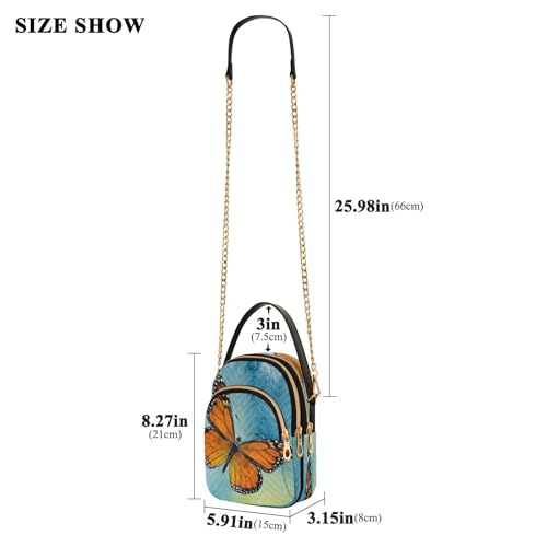 Quilted Crossbody Bags for Women,Monarch Butterfly Women's Crossbody Handbags Small Travel Purses Phone Bag3