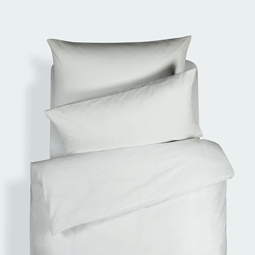 Parure de lit de 90 cm coton percale blanc housse de couette drap