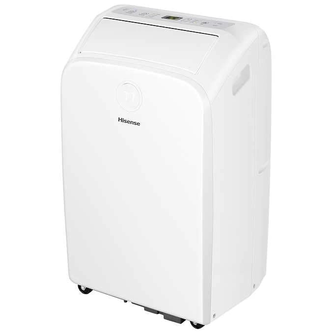 Hisense-Portable-Air-Conditioner-White-Ventilation-WIFI-8000-BTU-9000-BTU-Heating-115-Volts-Timer-4-Comfort-Modes-Remote-Control-Double-Hose-Reconditioned