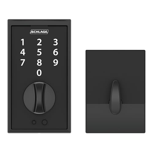 Cerrojo BE375 CEN 622 Schlage negro mate electrónico sin llave 7
