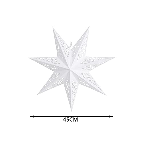 LIYONGHE Paper Star Lantern Shade Hanging Paper Star Lampshade star Decorations White Lanterns for Weddings Christmas Holiday Birthday Party Home Decor