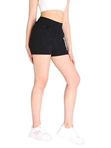 Image of CHKOKKO Women's Regular Cotton Regular Fit Plain Shorts for Women