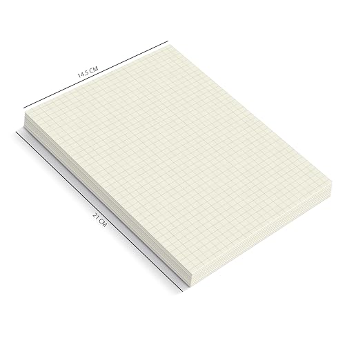 Image of PaperO A5 Square Loose Leaf Grid Paper | 100 GSM | 100 Sheets | (21 x 14.5 cm) | Ideal for Artists & Designers (A5-100 Sheets)