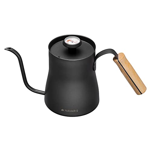 Navaris Hervidor de Agua para café - Tetera de 1 L para hervir Agua con termómetro y Tapa - Calentador de Acero… - Imagen 6