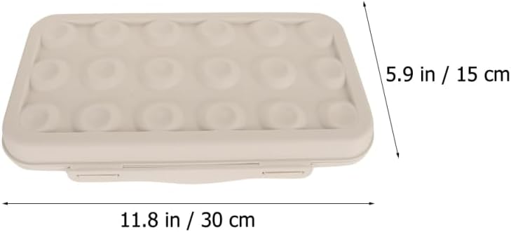 Anti-collision 18-grid Khaki Egg Holder Box, Wear-resistant Portable Household Egg Organizer for Camping and Refrigerator Storage