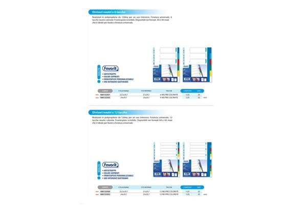 Divisori Per Raccoglitori Favorit - 12 Tacche Colorate, Formato A4, In Polipropilene Atossico - Foto 6