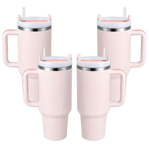 Image of Pandance 4 Pack 40 oz Tumbler with Handle and Straw Bulk, Quartz