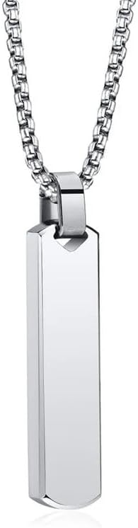 Silver Chain For Men Stylish Stainless Steel Bar Pendant Necklace Silver Chain Pendant For Men Boys Love Gifts Mens Jewellery