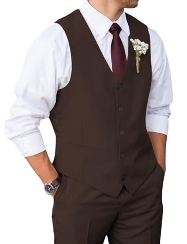 Men's Suits for Men Slim Fit Suit Mens 2 Piece Suit Vest Pants Set Suits for Men Groom Wedding Formal Business Prom