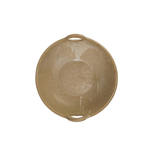 Bloomingville Stoneware Handles, Tan Reactive Glaze Serving Bowl #TOP5