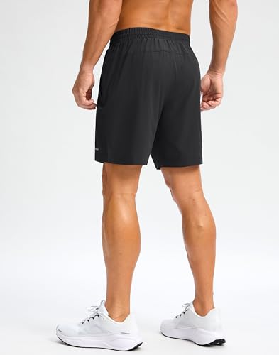 Image of Pudolla Men's Running Gym Shorts with Zipper Pockets 5 inch /7 inch / Lightweight Quick Dry Running Workout Athletic Short