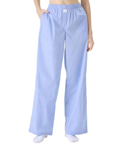 florence by mills Sleep Pant Parte Inferior de Pijama, Blanco, (Chambray White), S para Mujer