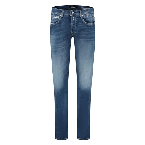 Replay Herren Jeans Grover Straight-Fit Bio, Medium Blue 009-4 (Blau), 27W/32L – Ansicht 1