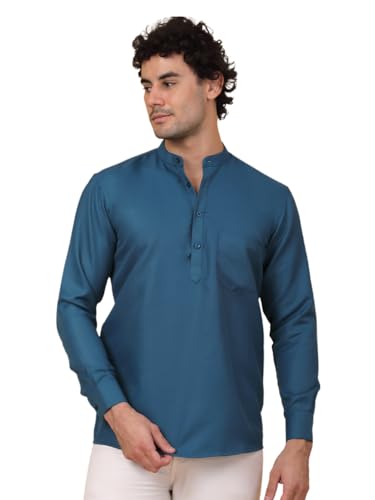 Image of Jompers Men's Cotton Regular Fit Solid Short Kurta