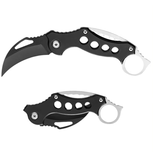 Tomedeks 1 Piece Stainless Steel Foldable Multifunctional Cutting Tool, Multi Tool-Knife, Folding Tool With Carbon Steel Handle,Keychain Pocket Gadgets For Camping And Hiking(B)