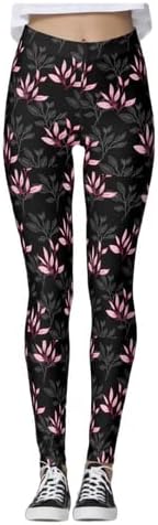 KartAvenue Women's Lycra Polyester Elastane Stretch Slim Fit Digital Printed Leggings with Side Pocket Ultrasoft Waistband for Yoga | Workout | Gym