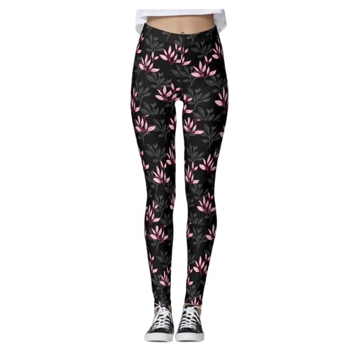 KartAvenue Women's Lycra Polyester Elastane Stretch Slim Fit Digital Printed Leggings with Side Pocket Ultrasoft Waistband for Yoga | Workout | Gym