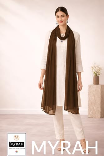 Image of MYRAH Chiffon Solid Casual Daily Use Dupatta For Women's & Girls Length - 2.50 Meter
