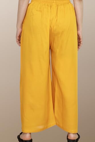 Image of KASANI Women's Solid Rayon Palazzo Pants Regular Palazo