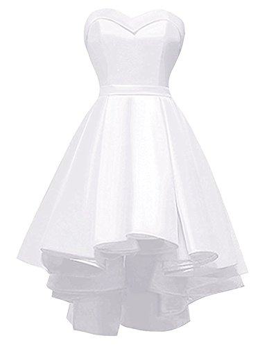 2018 Sexy Prom Dress High Low Short Homecoming Dresses Elegant Satin Party Gown YW22